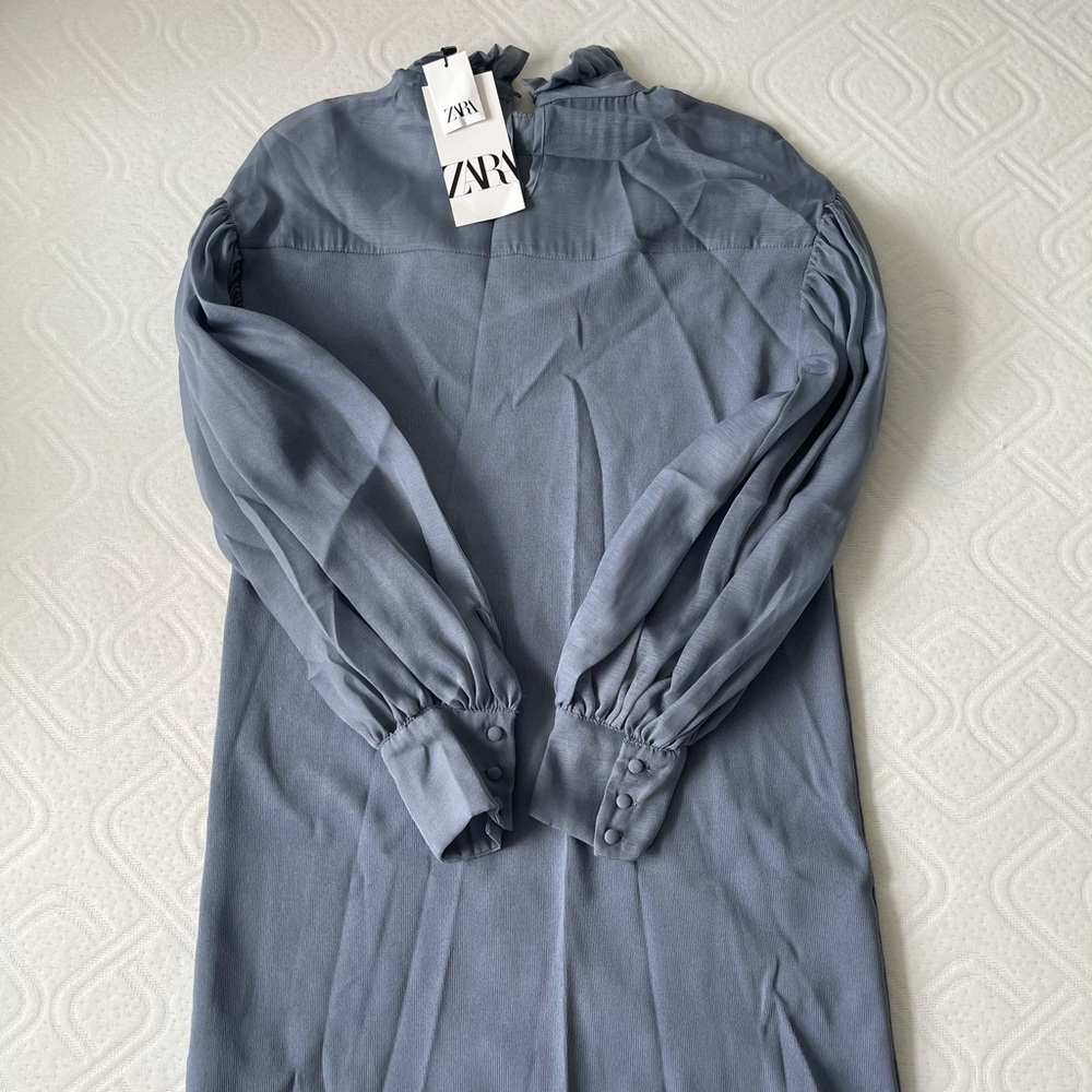 ZARA KNIT ORGANZA DRESS - Picture 12 of 15